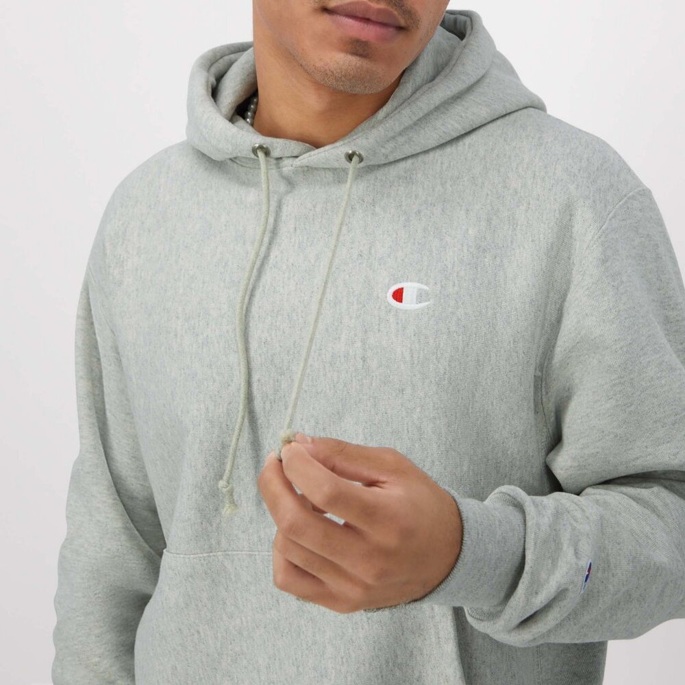 Champion Reverse Weave Hoodie Gray Embroidered C Logo Size XL (Minor Flaw)